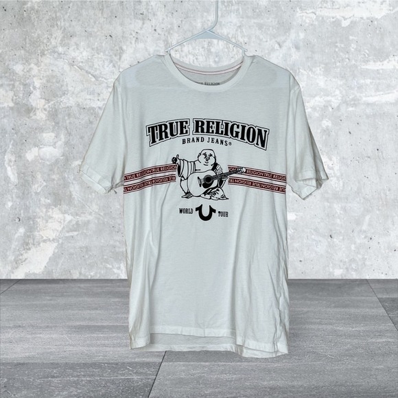 True Religion, Buddha World Tour Cotton T-Shirt, Medium - Picture 1 of 3